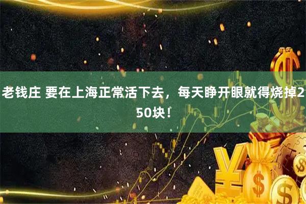 老钱庄 要在上海正常活下去，每天睁开眼就得烧掉250块！