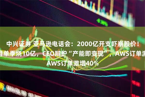中兴证券 亚马逊电话会：2000亿开支吓崩股价！卫星项目单季烧10亿，CEO辩护“产能即变现”，AWS订单激增40%